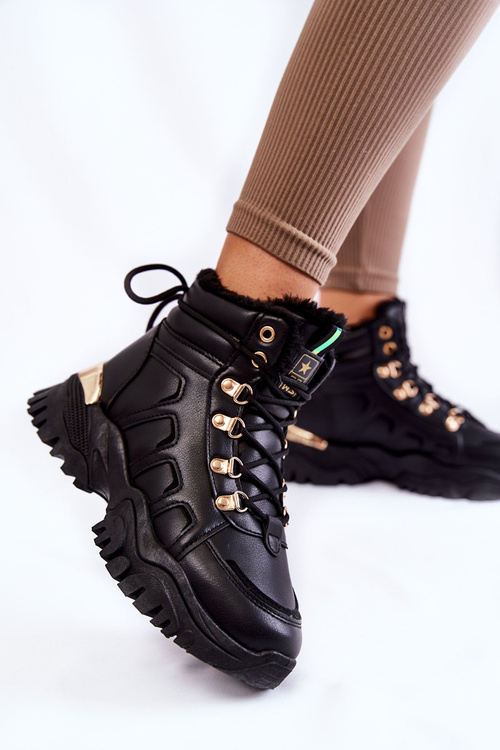 Dámské Teplé boty Na Platformě Černe Ofelia