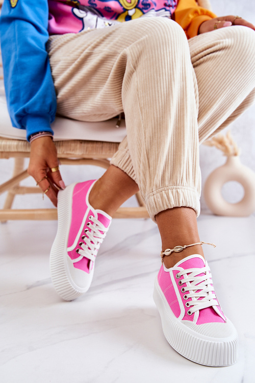 Nízke tenisky na platforme Pink Mischa