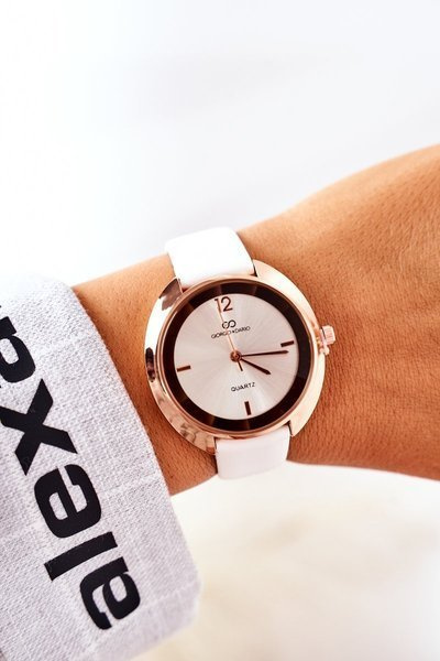 Sledujte remienok Giorgio & Dario White Leather Race