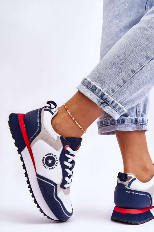 Dámské tenisky Memory Foam System Big Star LL274538 Bílá a tmavě modrá