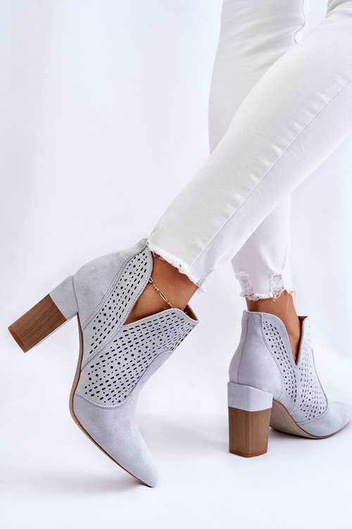 Módne semišové otvorené podpätky Gray Genevi