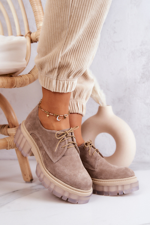 Módní semišové mokasíny béžové Lauriss