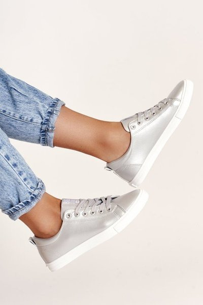 Dámské Kožené Tenisky BIG STAR HH274143 Stříbrné