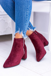burgundské semišové boty na špičkách Jonnes