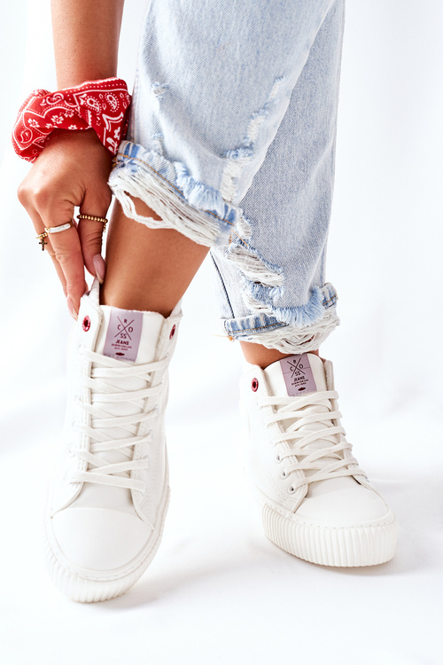 Dámske tenisky krížové džínsy High White II2R4022