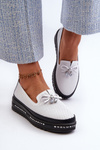 Dámske Kožené Mokasíny Na Platforme S.Barski LR400 Biele