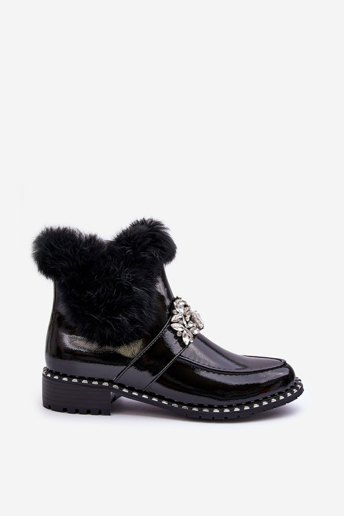 Boty Na Plochém Podpatku A Platformě Sztyblety Černé Linestta