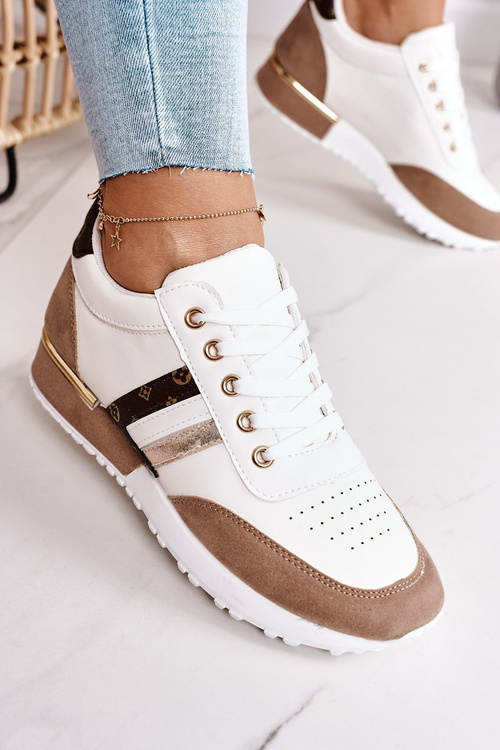 Dámská Sportovní Obuv Sneakersy Bile-Khaki Lifestyle