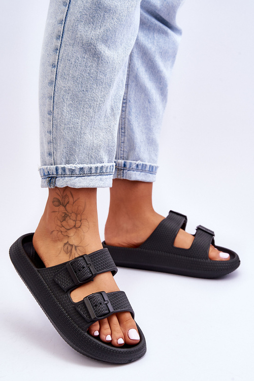 Dámské pěnové sandály s pruhy Černá Sharmen