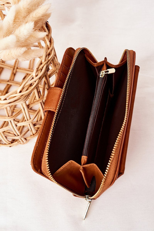 Velká Dámská Peněženka S Kapsou Hnědá