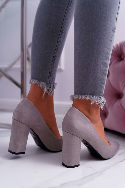 Dámske čerpadlá na stĺpe Suede Grey Clarina