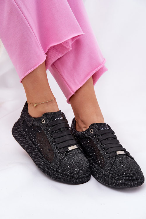 Ozdobené tenisky na platforme GOE NN2N4021 čierne