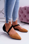 Lu Boo baleríny semišové Camel Carana