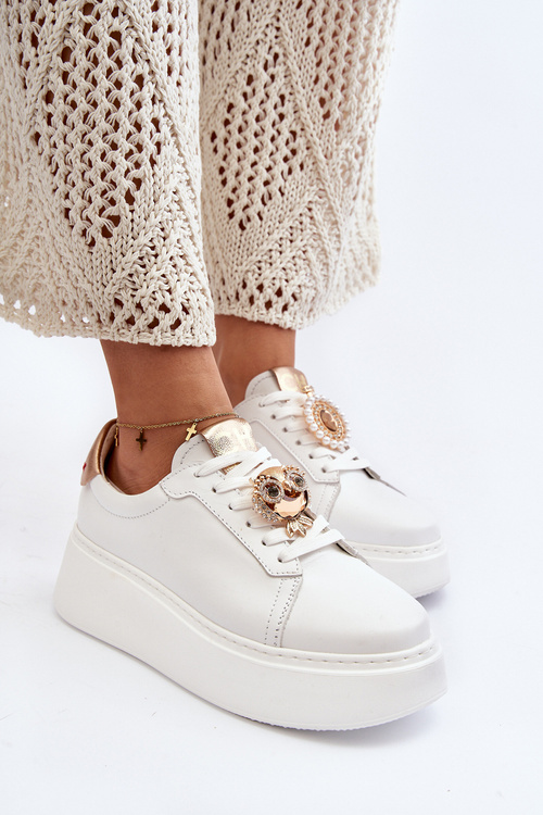 Dámske kožené tenisky CheBello 4411 Biele