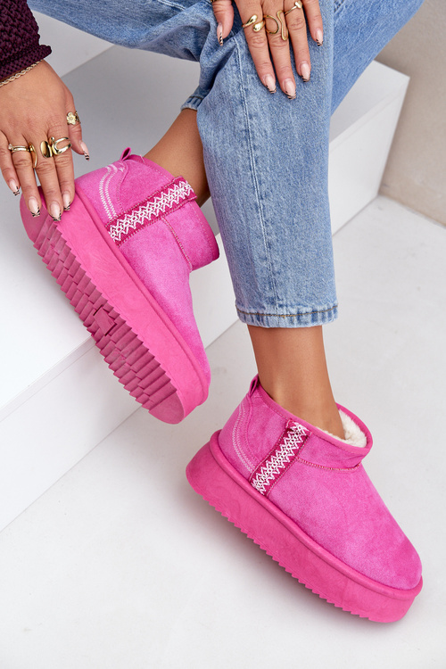 Snehové Topánky Na Platforme S Vzorom Ružové Udra