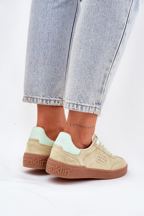 Semišové Sportovní Boty Tenisky Dámské D.Franklin Limetkové DFSH387005