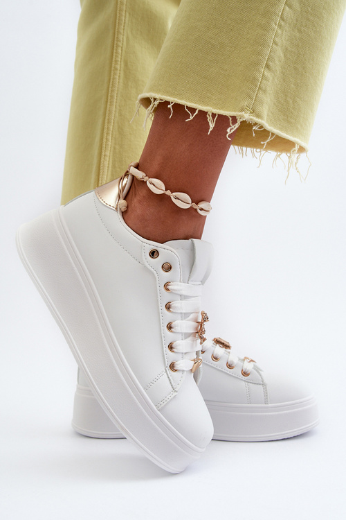 Dámske tenisky na platforme s bielymi ozdobami Herbisa