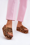 Dámské Sandály Na Masivní Platformě Eko Semiš Leopardí Hnědé Vinnibe