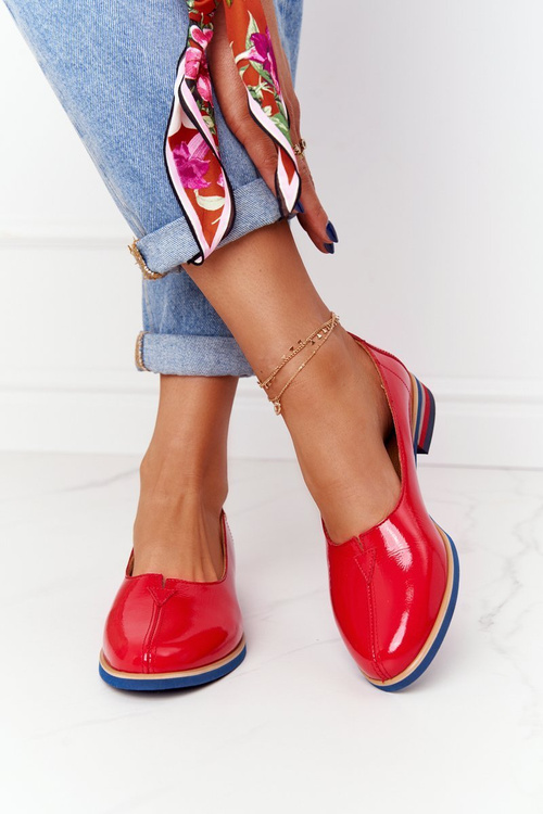 Kožená lakovaná topánky Maciejka 05035-08 červená