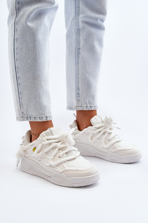 Dámske tenisky s hrubým šnurovaním biela Miatora