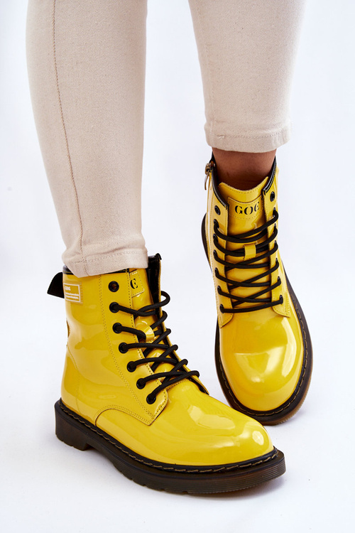 Dámské Lakované boty zateplené GOE II2N404 Žlutá