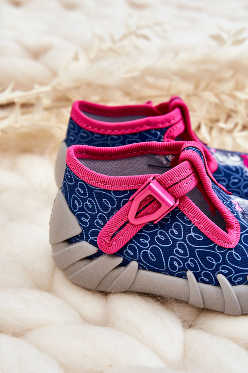 Boty Pantofle Befado Vodní Medvěd 110P469 Námořnická modra-růžová