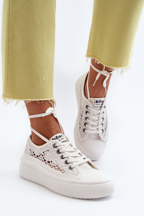 Dámské krajkové tenisky Lee Cooper LCW-23-44-1617 bílé