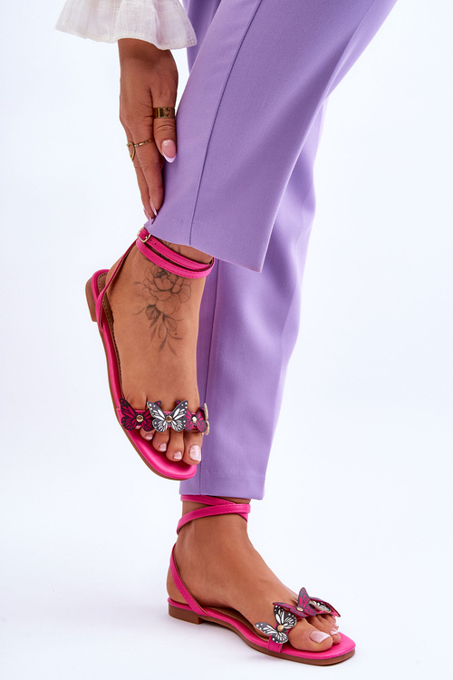 Dámské sandály s ozdobnými motýlky Fuchsie Jeane