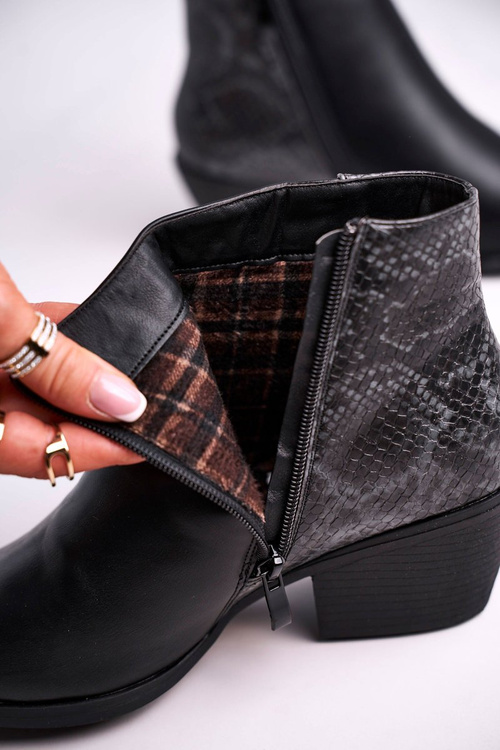 Dámske teplé čierne topánky