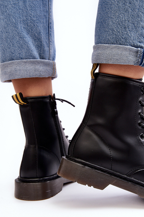 Dámské Traperky S Suwakiem Černé Mibrasa