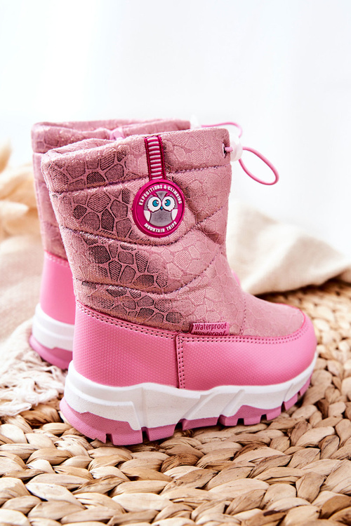 Dětské zateplené sněhule se zipem Růžové Layoth