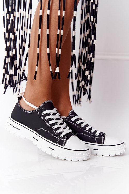 Dámsky klasický čierny pocit dobrých tenisiek