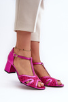 Dámske Kožené Sandále Na Päte Maciejka 06551-15 Fuksia