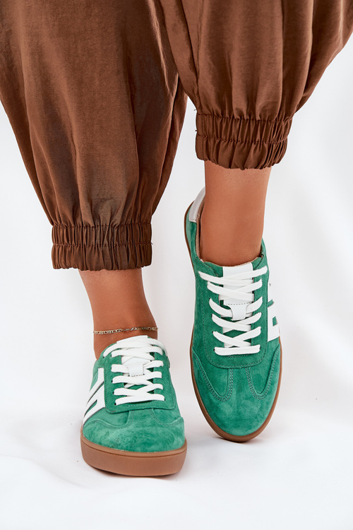 Tenisky Sportovní Obuv Semišová Zelená Vinceza 79517