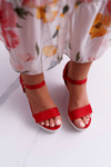 Dámské Sandály Na Klínku Červené Liviana