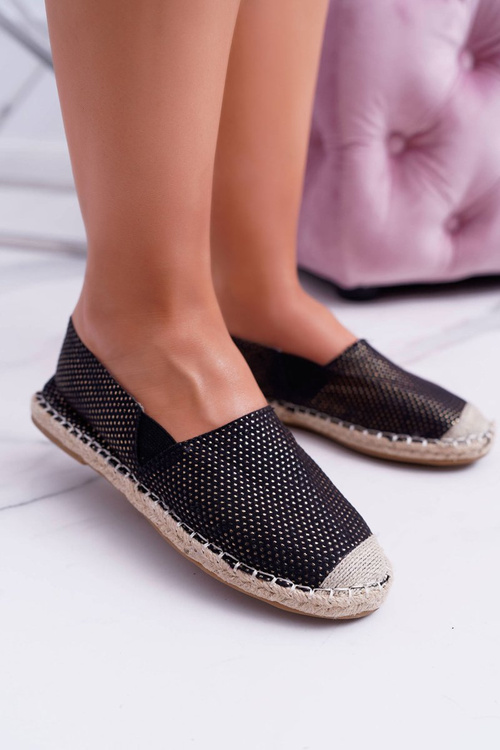 Ženské posuvné zlaté espadrilles flitre otázky