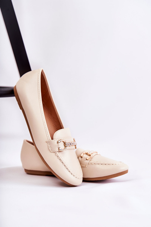 Dámska béžová koža Moccasins Godley