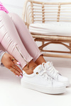 Dámské Kožené Tenisky Na Platformě Bílé Nicole 2645