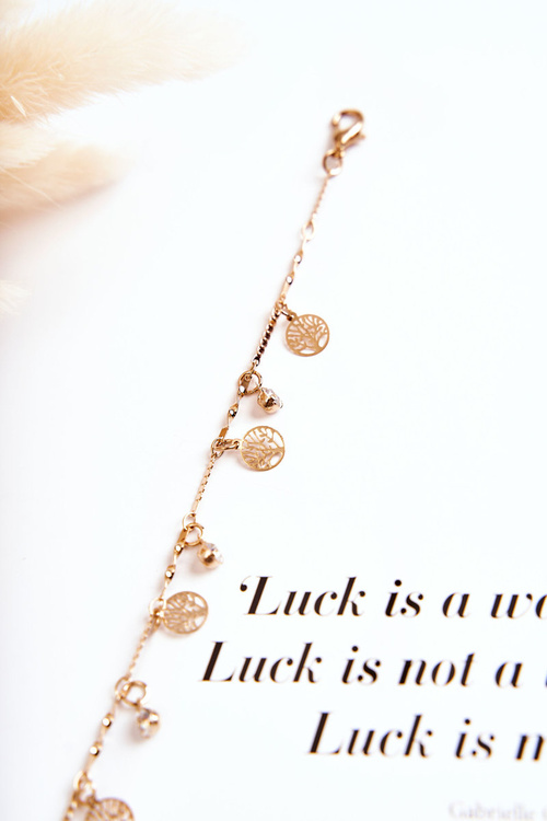 Dámský náramek se stromem kubické zirkonie zlato