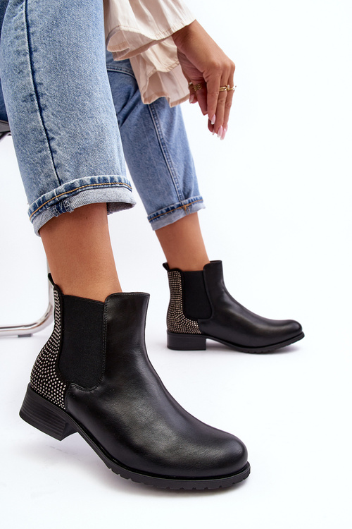 Nízke dámske topánky Jodhpur topánky s čiernou dekoráciou DonnaMe