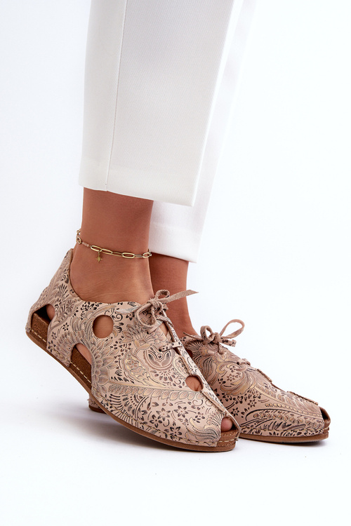 Dámská kožená obuv Maciejka 05850-22 Světle béžová