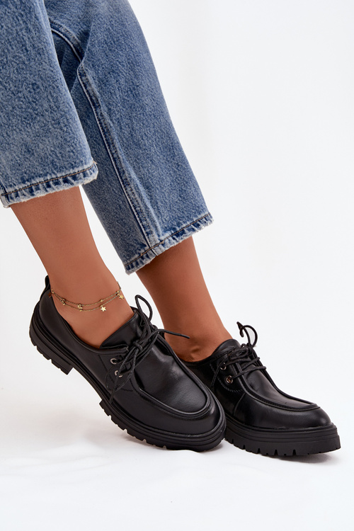 Dámské polobotky z eko kůže černé Adrelle