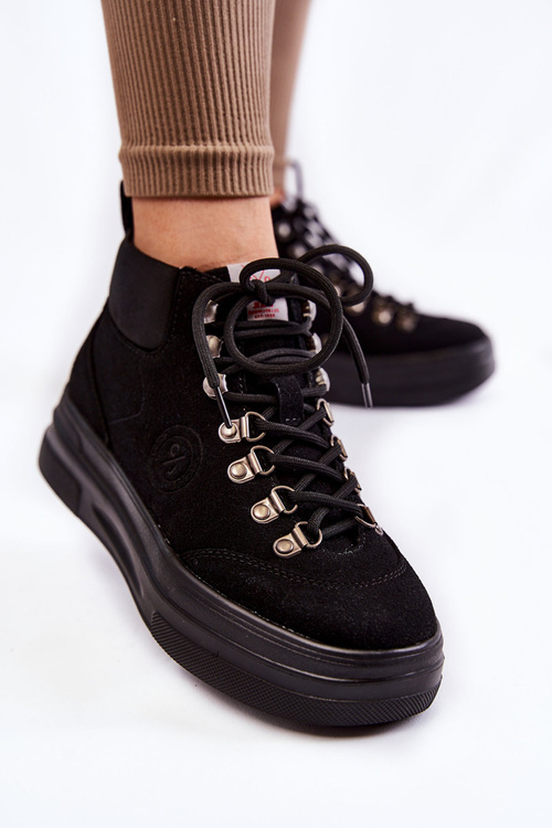 Topánky krížové džínsy KK2R4074C Čierne topánky