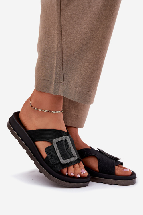 Voňavé Dámske Papuče S Dekoratívnou Prackou Čierne ZAXY RR285078