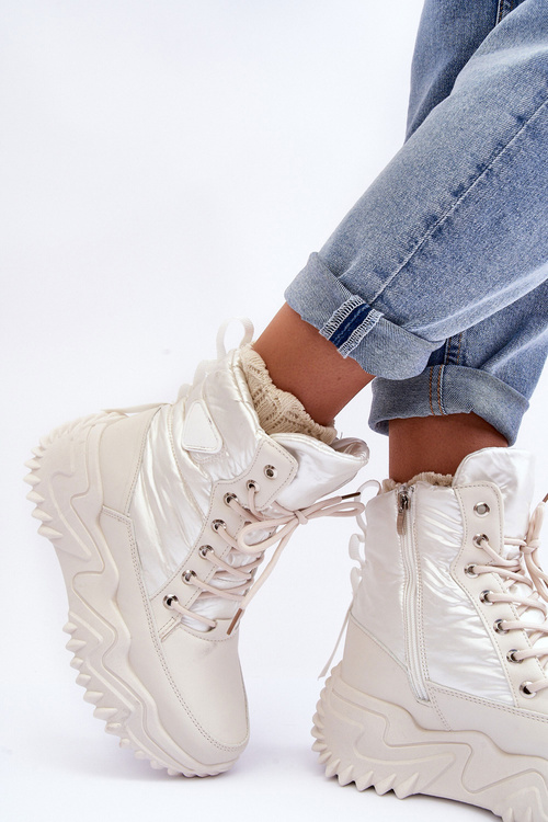 Ocieplané Botky Na Masivní Platformě Světle Béžové Lanleh