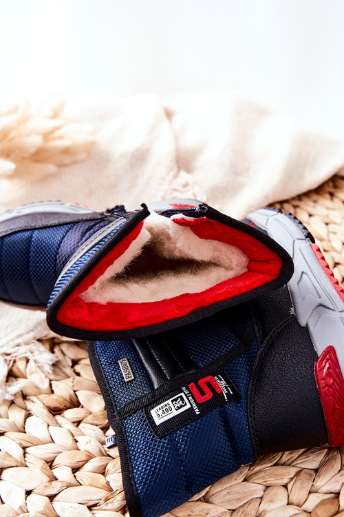 Dětské Vysoké Sněhule Se Zipem Námořnická Modrá Leoth