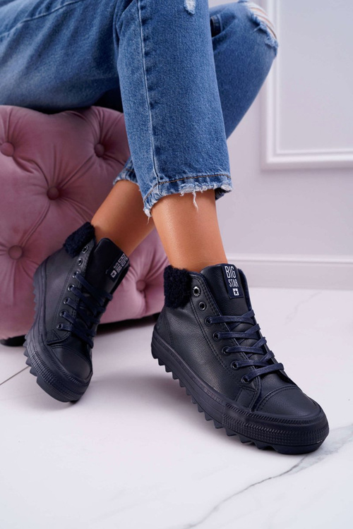 Dámské Tenisky Big Star Vysoké zateplené Tmavě Modré EE274147