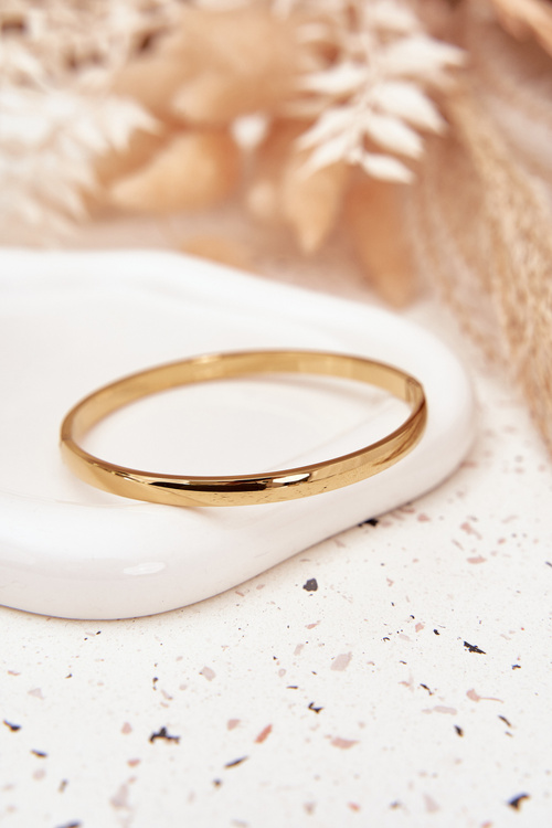 Hladký náramok z chirurgickej ocele zlatý