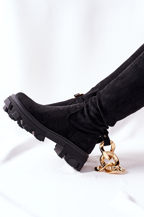 Semišové topánky nad kolenným čiernym Aucklandom