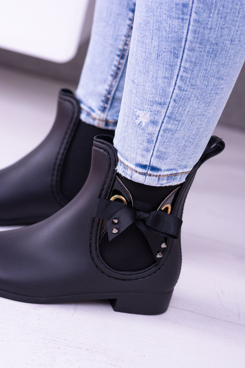 Čierne matné ženské galoshes, ktoré jedného dňa Jodhpur topánky